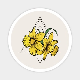 Daffodil Flora Dotted Triangle Diamond Magnet